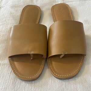 Madewell Tan Leather Slide Sandals